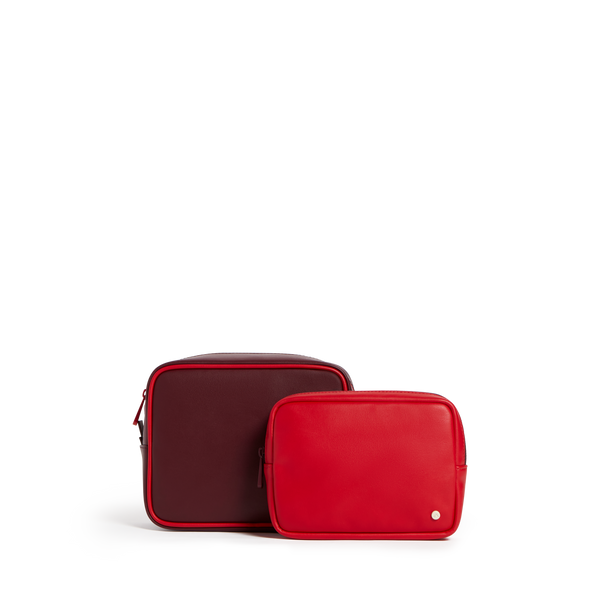 state bags Travel Pouch Set of Two Burgundy