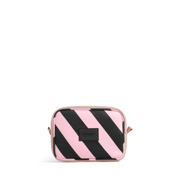State Bags STATE X Cynthia Rowley Travel Pouch Set Of Three Pink/Black Stripe