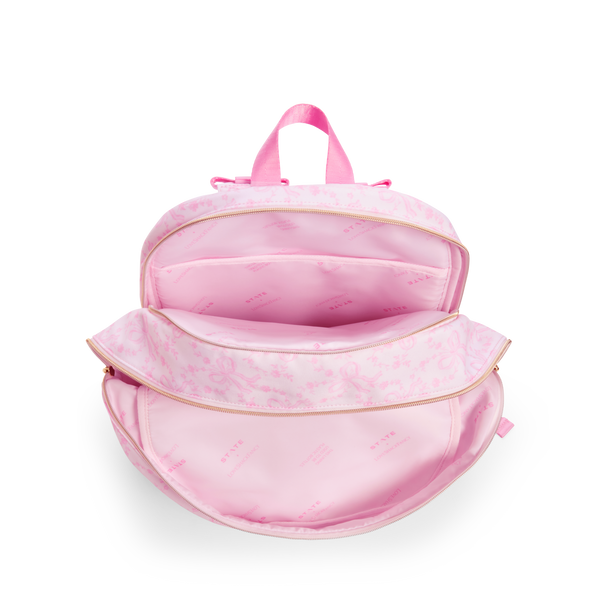 State Bags STATE X LoveShackFancy Kane Double Pocket Backpack Pink Vanilla