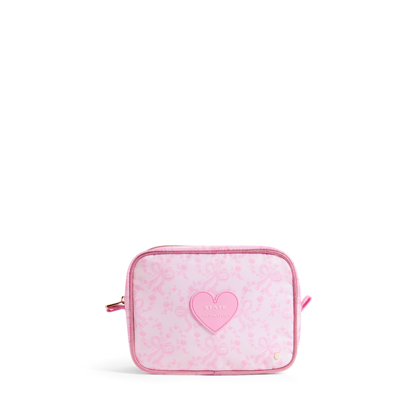 State Bags STATE X LoveShackFancy Travel Pouch Set Of Three Pink Vanilla