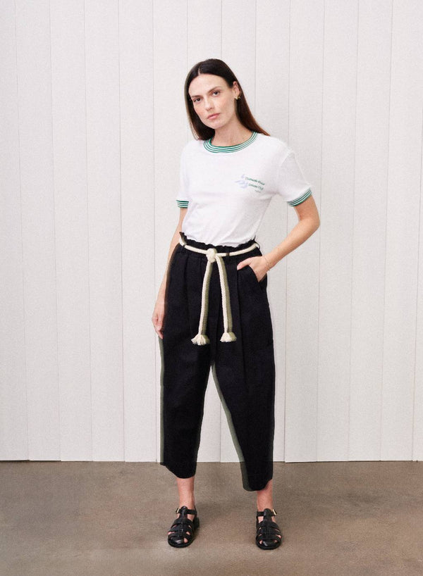 Stateside Cava Twill Paperbag Utility Pant In New Navy