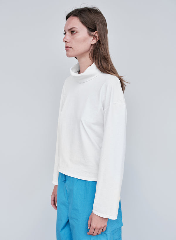 Stateside Cloud Jersey Cowl Neck Cropped Long Sleeve In Paper