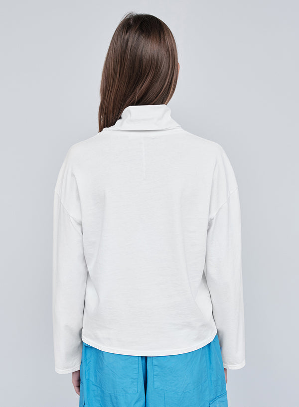 Stateside Cloud Jersey Cowl Neck Cropped Long Sleeve In Paper