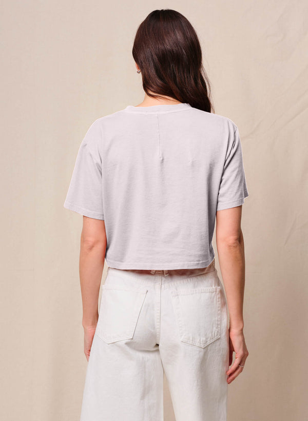 Stateside Cloud Jersey Cropped Boy Tee In Softest Pink