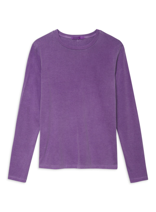 Stateside Cloud Jersey Long Sleeve Crew In Hyacinth
