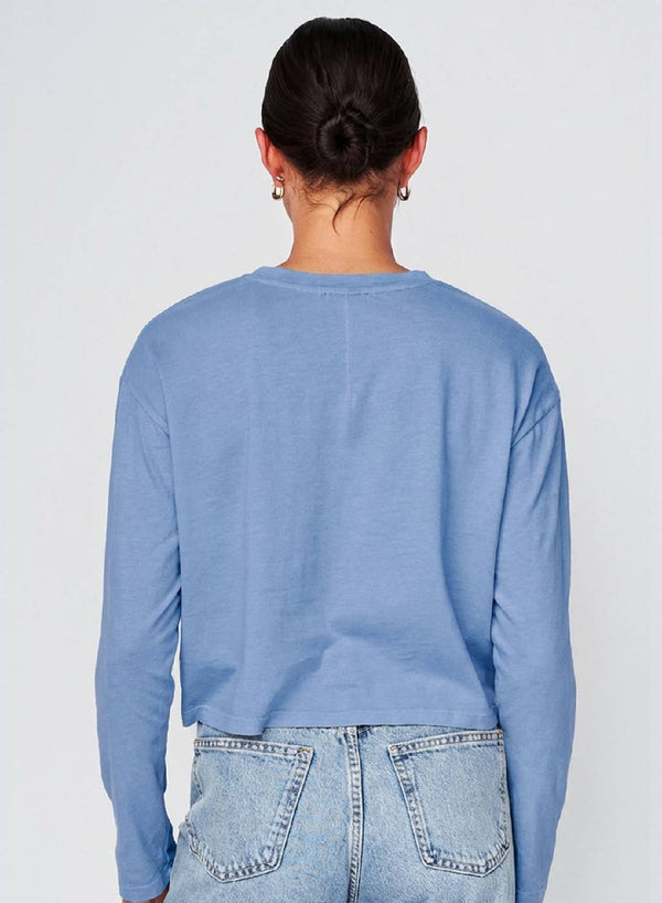 Stateside Cloud Jersey Long Sleeve Crew In Soft Blue