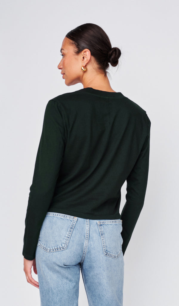 Stateside Cloud Jersey Long Sleeve V-Neck Tee In Black