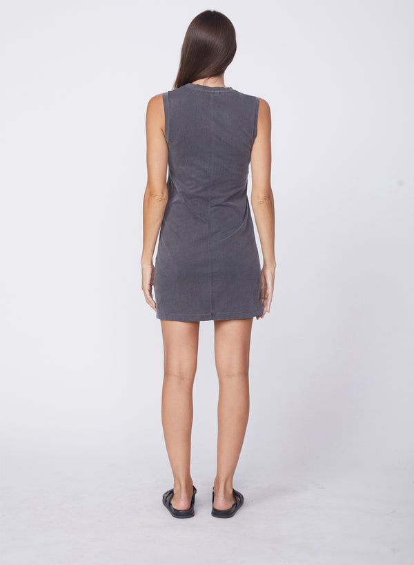 Stateside Cloud Jersey Muscle Tee Dress In Charcoal