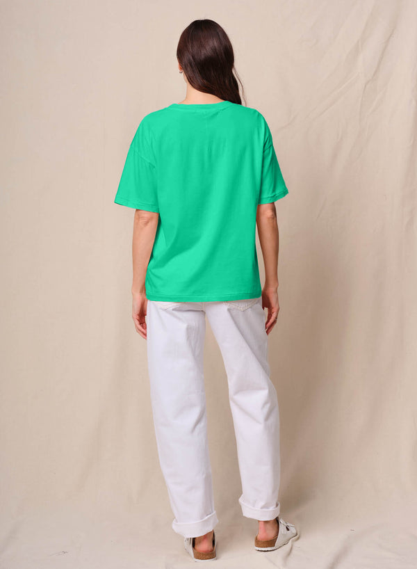 Stateside Cloud Jersey Oversized Pocket Tee In Kelly Green