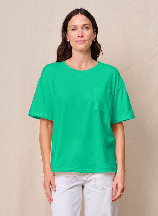 stateside Cloud Jersey Oversized Pocket Tee in Kelly Green