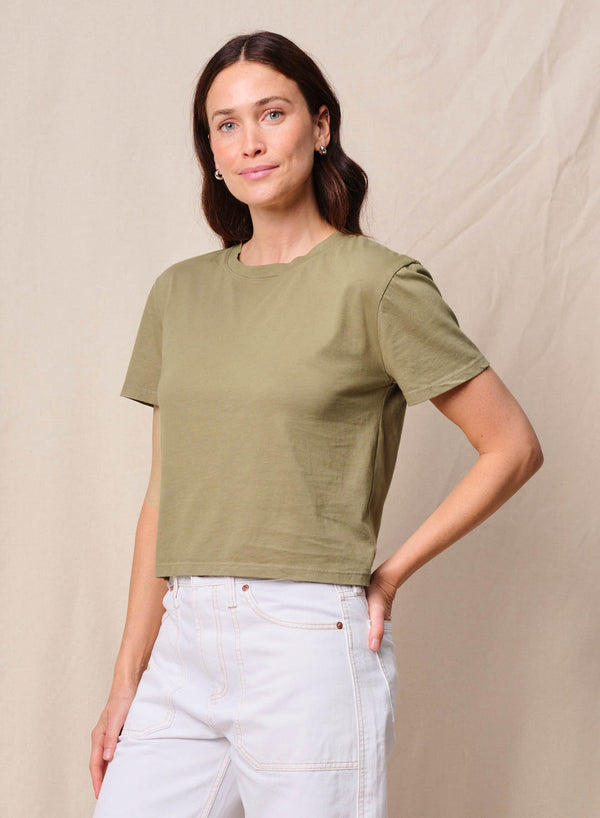 Stateside Cloud Jersey Short Sleeve Crew In Bay Leaf