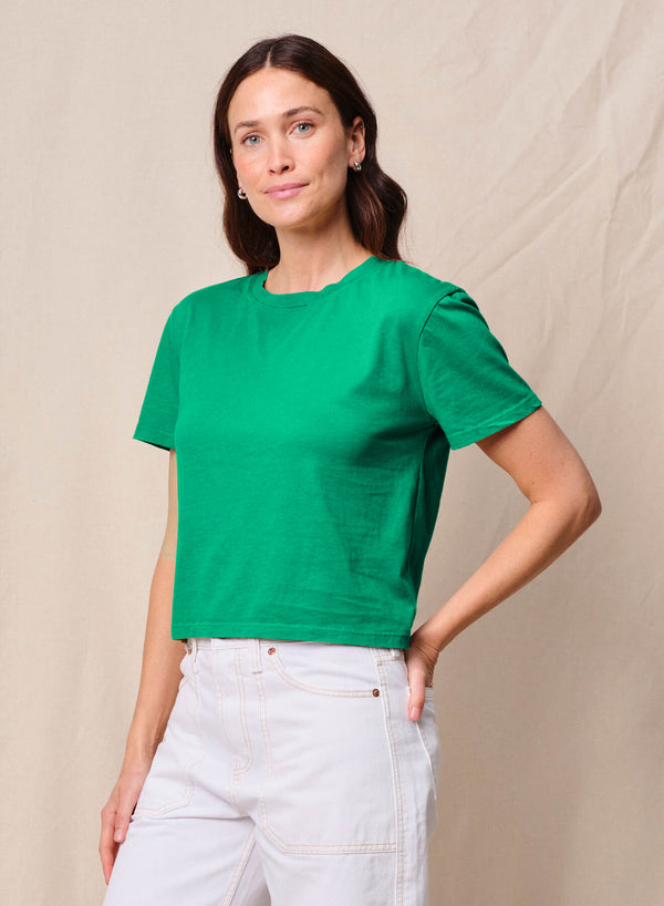 Stateside Cloud Jersey Short Sleeve Crew In Kelly Green