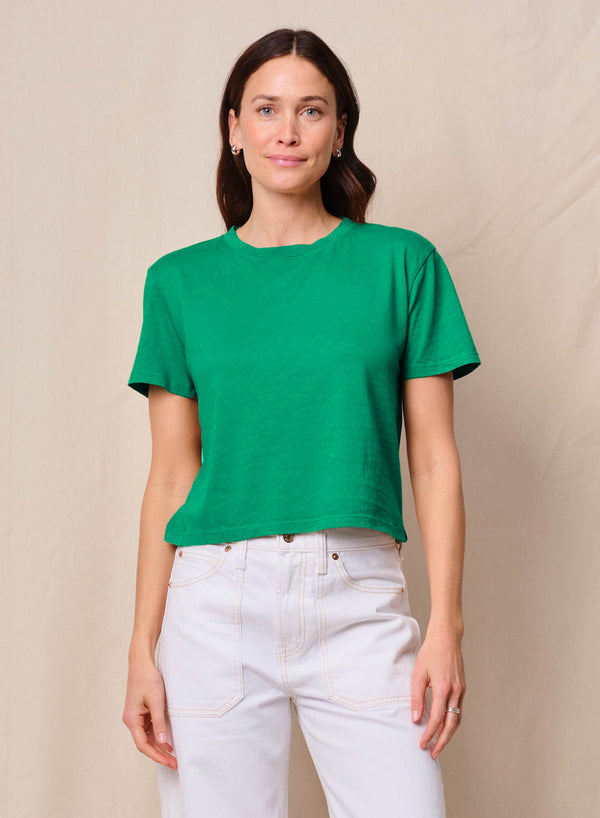 stateside Cloud Jersey Short Sleeve Crew in Kelly Green