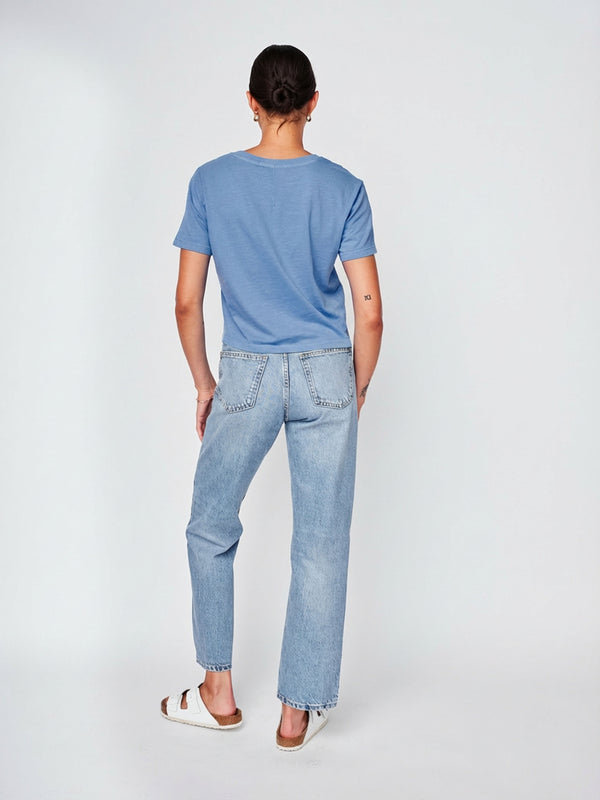Stateside Cloud Jersey Short Sleeve Crew In Soft Blue