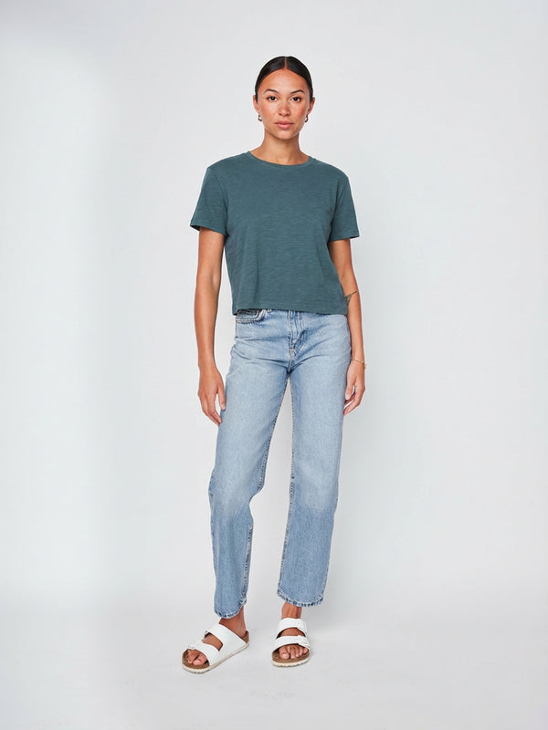 stateside Cloud Jersey Short Sleeve Crew in Winter Green