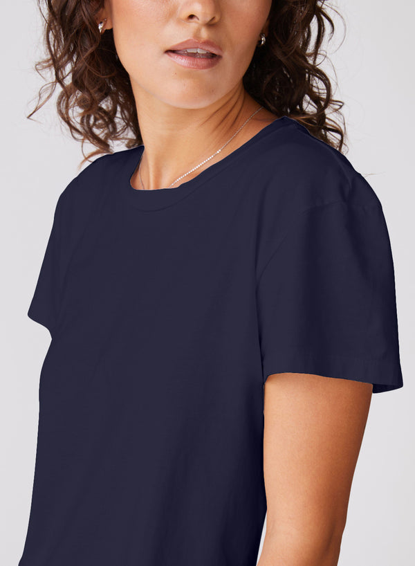 Stateside Cloud Jersey Short Sleeve Crew Tee In New Navy