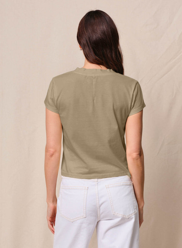 Stateside Cloud Jersey Short Sleeve V-Neck In Bay Leaf