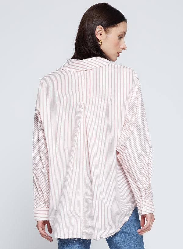 Stateside Elliott Poplin Stripe Dolman Shirt In Sumo