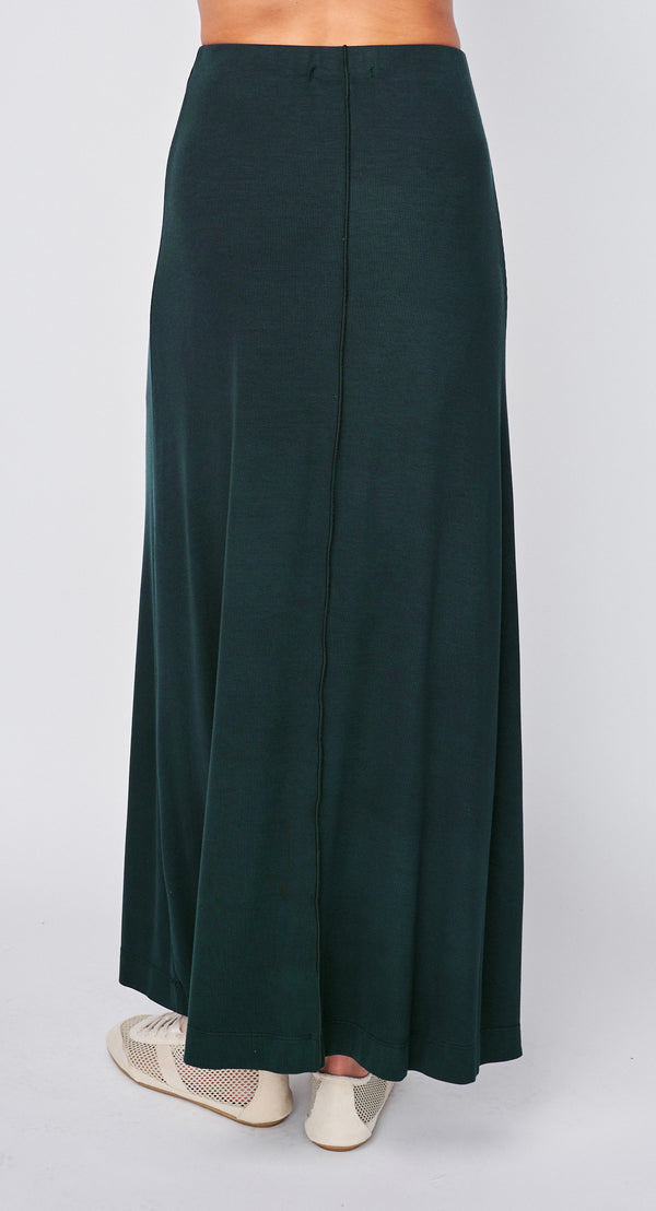 Stateside Fine 2X1 Rib A-Line Maxi Skirt In Everfall
