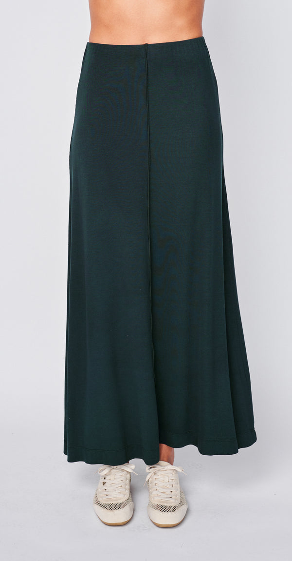 stateside Fine 2X1 Rib A-Line Maxi Skirt in Everfall
