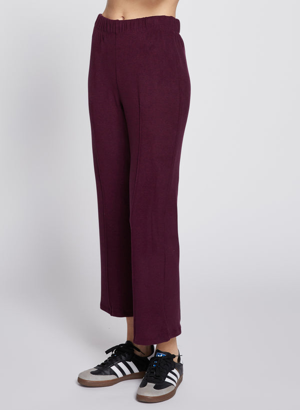 Stateside Honeyluxe Kick Flare Pant In Cherry Liquor
