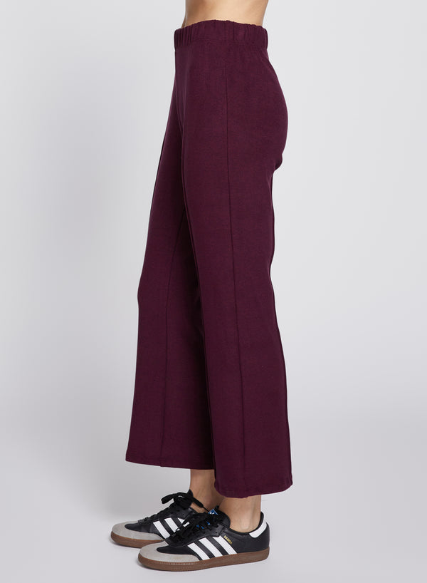 Stateside Honeyluxe Kick Flare Pant In Cherry Liquor