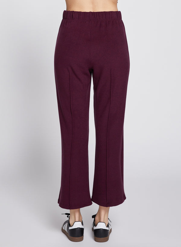 Stateside Honeyluxe Kick Flare Pant In Cherry Liquor