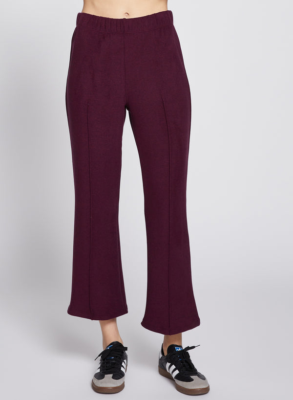 stateside Honeyluxe Kick Flare Pant in Cherry Liquor
