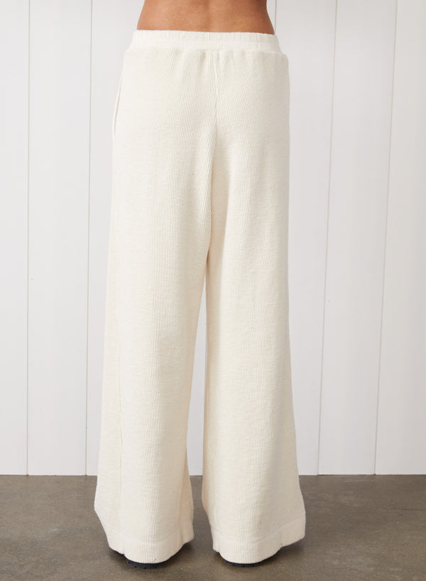 Stateside Jasper Knit Cord Wide Leg Trouser In Cream