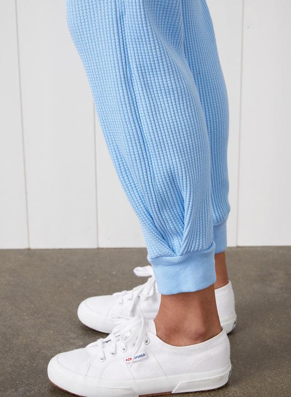 Stateside Luxe Thermal Jogger With Pleated Hem In Clear Sky