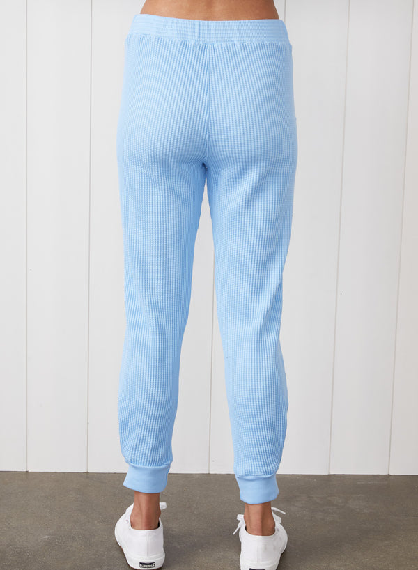 Stateside Luxe Thermal Jogger With Pleated Hem In Clear Sky