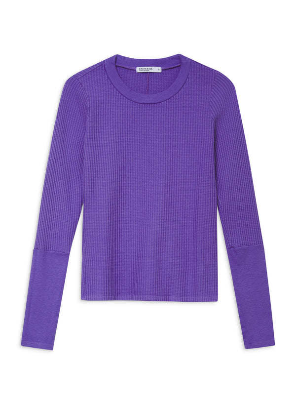 Stateside Luxe Thermal Long Sleeve Scoop Neck In Iris