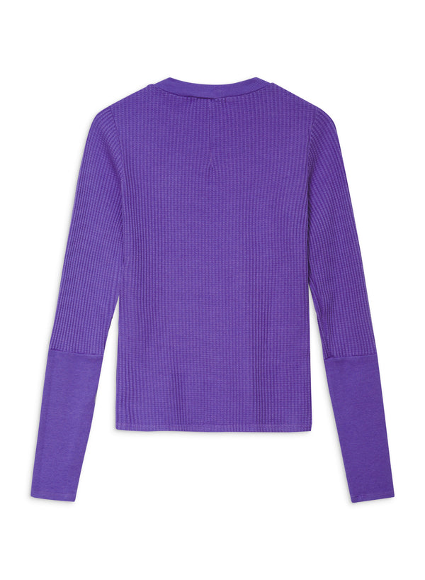 Stateside Luxe Thermal Long Sleeve Scoop Neck In Iris