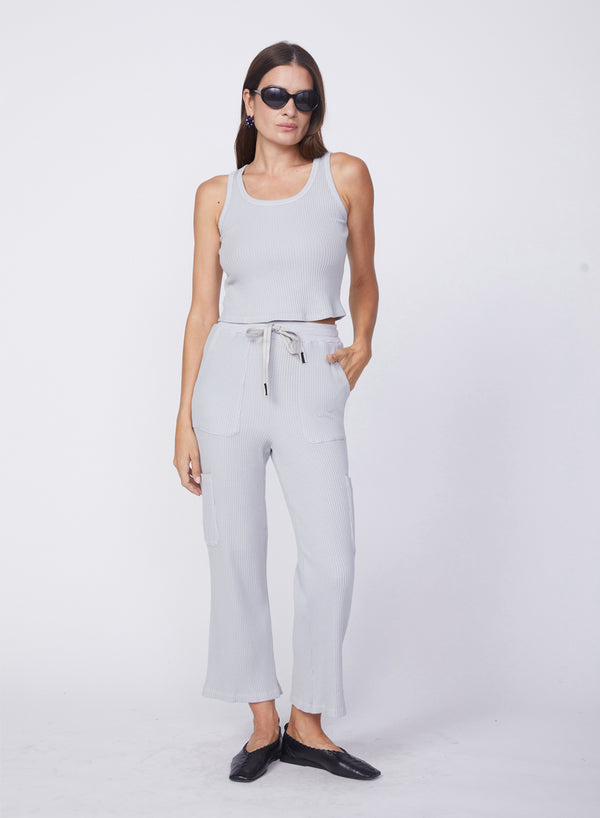 Stateside Mini Luxe Thermal Cropped Pant In Harbour