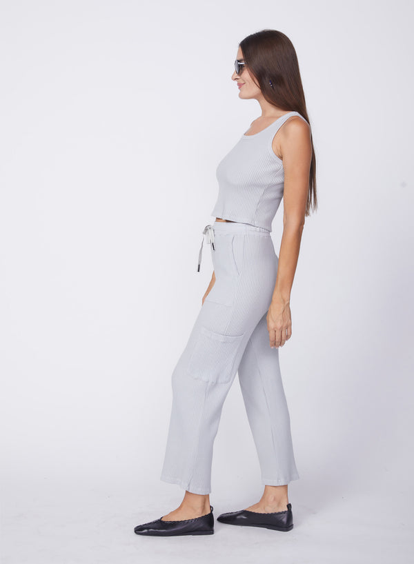 Stateside Mini Luxe Thermal Cropped Pant In Harbour