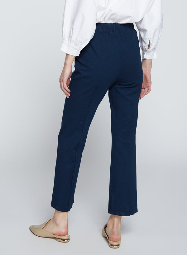 Stateside Ponte Cropped Kick Flare Pant In New Navy
