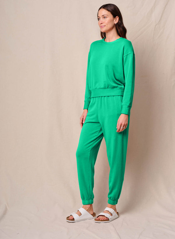 Stateside Softest Fleece Crewneck Pullover In Kelly Green