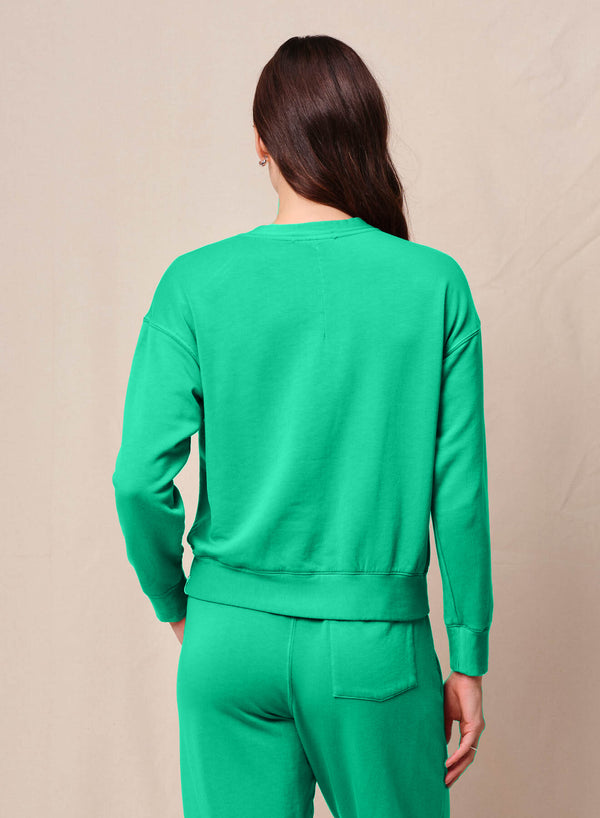 Stateside Softest Fleece Crewneck Pullover In Kelly Green
