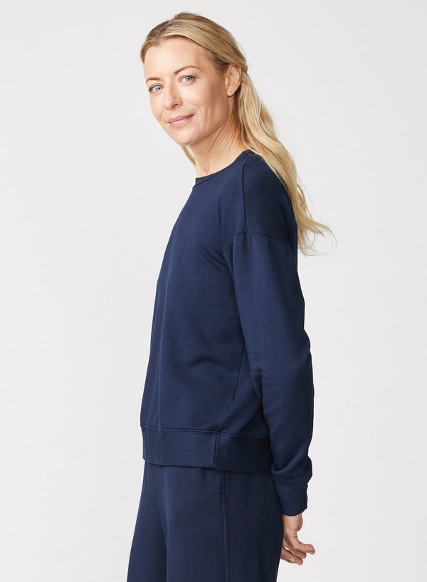Stateside Softest Fleece Crewneck Sweatshirt In New Navy
