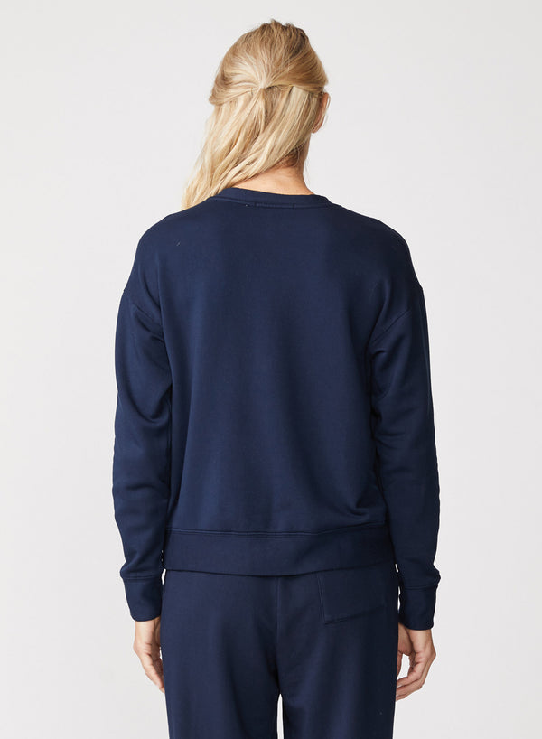 Stateside Softest Fleece Crewneck Sweatshirt In New Navy