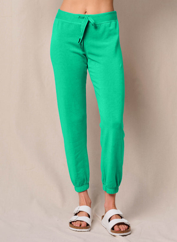 stateside Softest Fleece Drawstring 3/4 Sweatpant in Kelly Green