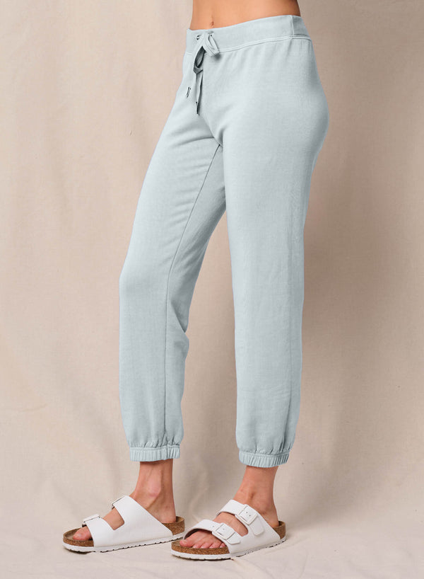 Stateside Softest Fleece Drawstring 3/4 Sweatpant In Sea Glass