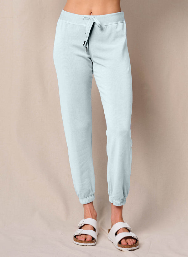 stateside Softest Fleece Drawstring 3/4 Sweatpant in Sea Glass