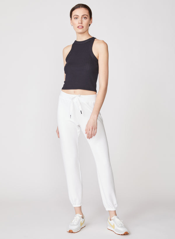 stateside Softest Fleece Drawstring Sweatpant in White