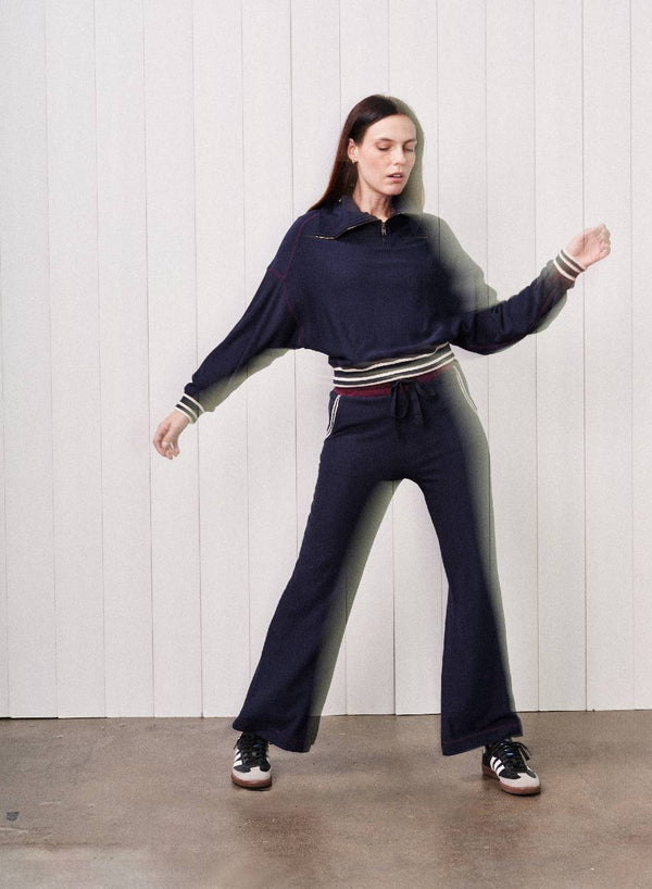 stateside Softest Fleece Flare Sweatpant in New Navy
