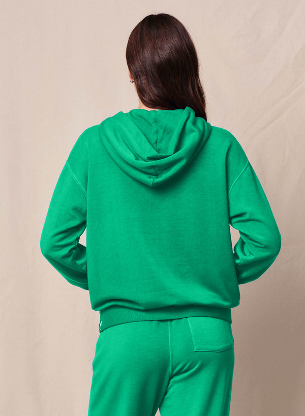 Stateside Softest Fleece Hood Pullover In Kelly Green