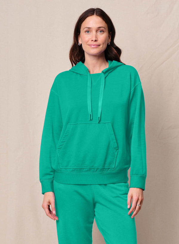 stateside Softest Fleece Hood Pullover in Kelly Green