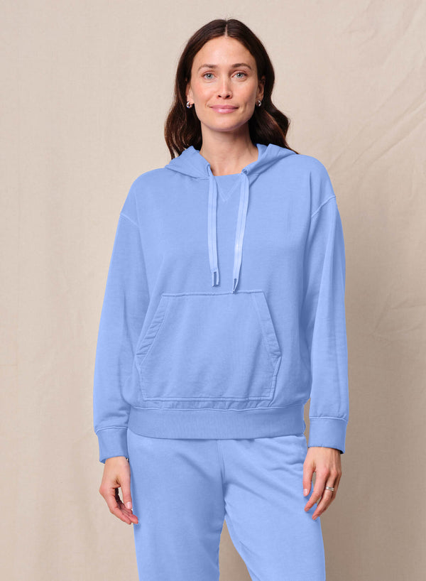 stateside Softest Fleece Hood Pullover in Summer Sky