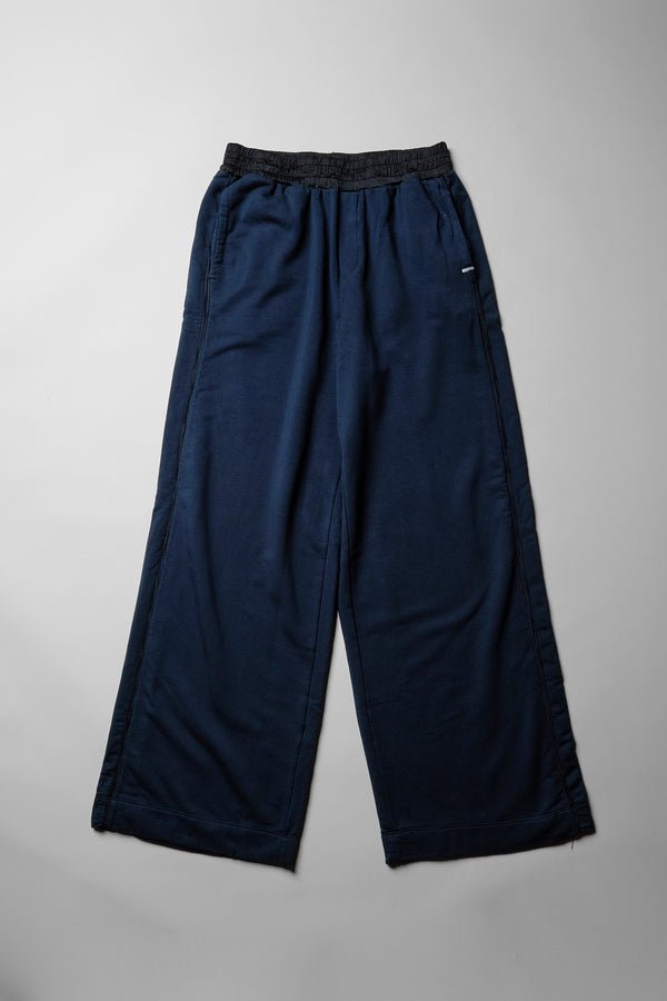 Stateside Softest Fleece Satin Trimmed Wide Leg Pant In New Navy