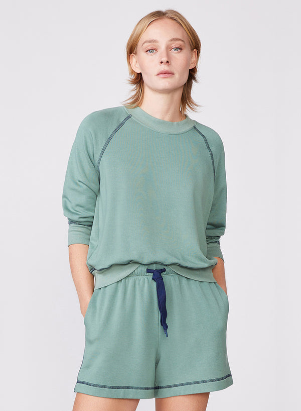 Stateside Softest Fleece Shrunken Sweatshirt With Contrast In Vine